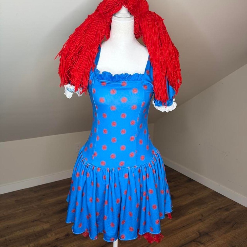 Vintage Raggedy Ann Costume Dress + Yarn Wig | Fun World Halloween